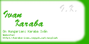 ivan karaba business card