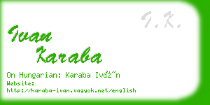 ivan karaba business card